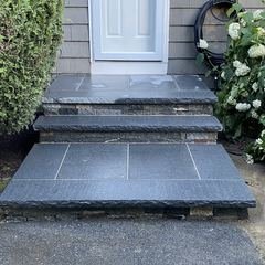 Bluestone treads over a stone veneer base